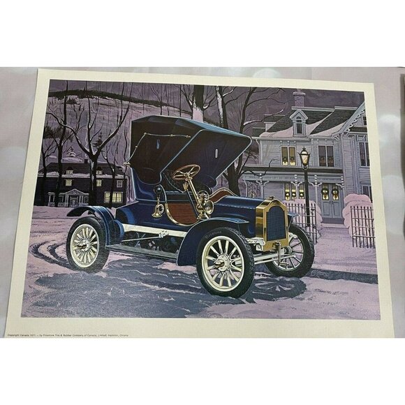 Firestone Vtg 1970s Six-Piece 11x15 Classic Cars Art Prints Set Canada 50th Anni - Picture 5 of 9